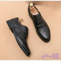 کفش مردانه مجلسی اسپرت چرم مصنوعی خارجی رنگ مشکی و قهوه ای سایز 40 تا 44 قالب ترک