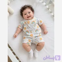 ست تیشرت شلوارک نوزادی کبریتی درجه یک سایز 6 ماه تا 3 سال