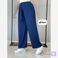شلوار بگ زنانه کریشه فری سایز کمر کشی قواره دار