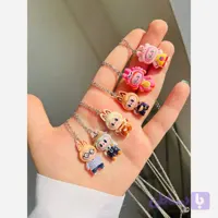 گردنبند دخترانه استیل مدل لبوبو رنگ استیل نقره ای