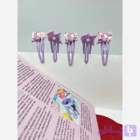 پک دو عددی گیره مو تق تقی رنگ یاسی کرومی