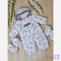 کاپشن سرهمی نوزادی کلاهدار شمعی طرح اسنوپی