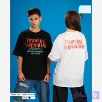 تیشرت نوجوان سایز بزرگ طرح Drawing پنبهای لژ و باکسی سفید و مشکی