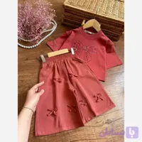 ست تیشرت و شلوارک دخترانه طرح دو تیکه مناسب 2 تا 7 سال