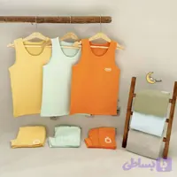 ست رکابی و شورت بچه گانه نخ پنبه مانکیدر در 6 رنگ مناسب 2 تا 6 سال