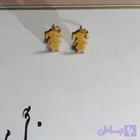 گوشواره زنانه میخی استیل طرح آدمک رنگ طلایی ضد حساسیت