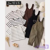 ست تیشرت و بیلر کتان بچه گانه مناسب 5 تا 10 سال