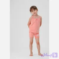 ست تاپ و شورت دخترانه طرح تدی جنس پنبه لاکرادار ضد حساسیت