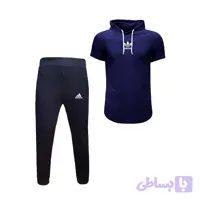 ست تی شرت کلاهدار و شلوار مردانه مدل adi کد 76878