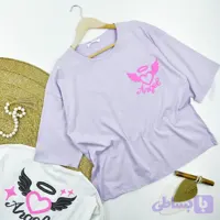 تیشرت زنانه لانگ طرح angel جنس پنبه یقه گرد کد 11773