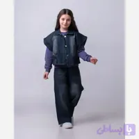 ست سه تیکه ژیله و شلوار جین دخترانه بلوز پنبه دورس