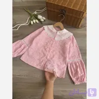 شومیز تک مجلسی دخترانه خامه دوزی وارداتی آسترکشی شده سایز 5 تا 12 سال