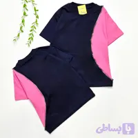 تیشرت اسپرت دخترانه و پسرانه زیپ دار سرمه ای و صورتی سایز 3 تا 13 سال