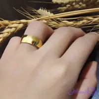 انگشتر رینگی زنانه استیل رنگ طلایی سایز 8 ضد حساسیت