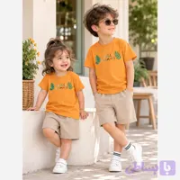 ست تیشرت شلوارک بچگانه اسپرت طرح JUNGLE مناسب سن 1 تا 7 سال جنس سوپر نخ پنبه دورو درجه یک