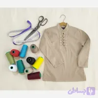 پیراهن پسرانه الیاف طبیعی مدل آرتین رنگ خاکی سایز 1 تا 7