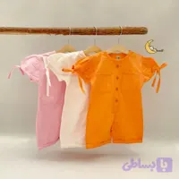 رامپر دخترانه لینن صد در صد نخ سایزبندی 8 ماه تا 4 سال 3 رنگ