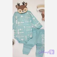 ست بادی و شلوار نوزادی تمام نخ پنبه نرم و لطیف در سه سایز مختلف