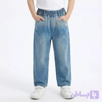 شلوار بگ پسرانه جین آبی مناسب 2 تا 7 سال