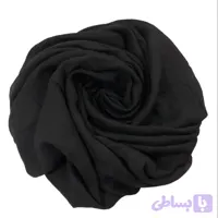 شال نخی سوپر گیاهی 3 متری مشکی و سفید طرح ساده ابعاد 80 در 250 سانتی متر