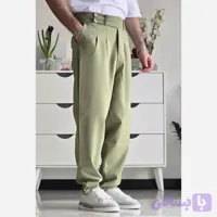 شلوار پارچه ای زنانه مدل کمر انگلیسی پیله دار جنس مازراتی تمام کش سایز بزرگ