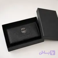 کیف پول و موبایل سه لت چرم مصنوعی سوگو مدل عطارد با قفل ناخنی و جعبه هدیه