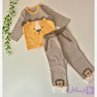 بلوز و شلوار نوزادی پنبه طرح شیر نیلی