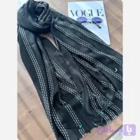 شال نخی زنانه طرح کوکی قواره بلند رنگ ذغال سنگی