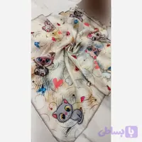 روسری ساتن دخترانه دوردوخت قواره 70 سانتی بسته دو عددی طرح فانتزی