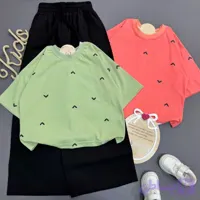 ست تیشرت و شلوار دخترانه پنبه یکرو درجه یک و لینن پنبه شست شده سایز 55 تا 70