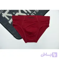 شورت اسلیپ مردانه پنبه لاکرا ساده رنگ زرشکی کد 11143