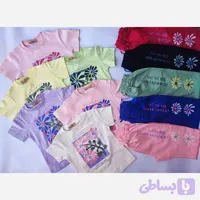 ست تیشرت و شلوارک دخترانه طرح گل دار باکیفیت و راحت