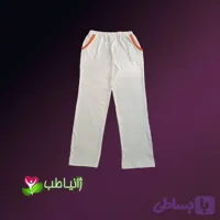 شلوار راحتی زنانه نخی پنبه غیر تراریخته سایز L تا 2XL رنگ کرم
