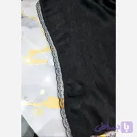 مینی اسکارف مشکی کوپرا وارداتی حاشیه گیپور قواره 70 سانت