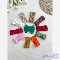 هدبند کبریتی نوزادی دخترانه یلدایی پاپیونی گره ای مناسب 0 تا 3 سال