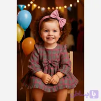 پیراهن کشمیر چهارخانه دخترانه مناسب 1 تا 4 سال