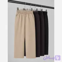 شلوار کتان نیم بگ اسپرت دخترانه و پسرانه 5 تا 11 سال رنگ قهوه ای و کرم