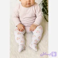 جوراب شلواری گلدار نوزادی طرحدار دخترانه پنبهای سایز 0 تا 12 ماه