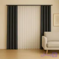 پرده مینمیال حریر ساده و مخمل کالیفرنیا مناسب برای عرض دو متر | پرده لارا