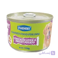 کنسرو سگ فنبی مدل Happy Meat Pot طعم جگر مرغ و سیب زمینی شیرین (170 گرمی)