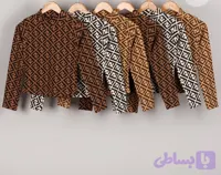 بلوز زنانه طرح فندی کراپ آستین دار