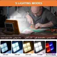 پروژکتور شارژی و پنل خورشیدی SOLAR LED LIGHT دارای پاوربانک 100 وات