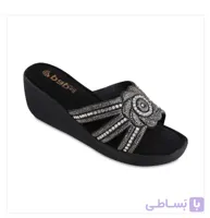 صندل زنانه مشکی مدل ژینا ، زیره pu سبک و راحت