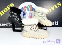 نیم بوت خزدار ، زیپ دار دخترانه ، گرم و نرم و راحت و سبک و بادوام