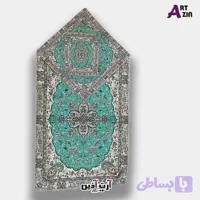 سجاده ترمه سه تکه یزد طرح شاه عباسی | سبز کد: 1656