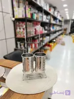 استند قاشق و چنگال استیل دو و تک محفظه جا اسکاجی دار آویز