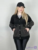 کت زنانه ترک وارداتی جنس مخمل و گردباف طرح ژینا