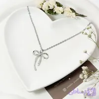 گردنبند استیل پاپیون نقره ای