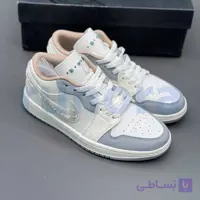 کفش نایک مدل جردن 1 رنگ سفید آبی روشن