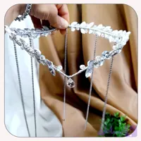 ریسه پیشونی آویز دار ترکیبی سنگ رزین و کریستال و نگین اصل